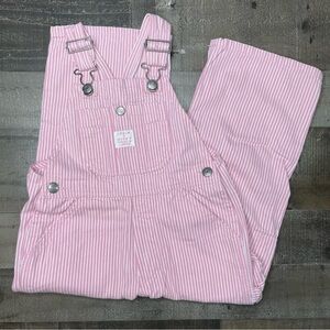 Key Pink and White Striped Overall girls size 4